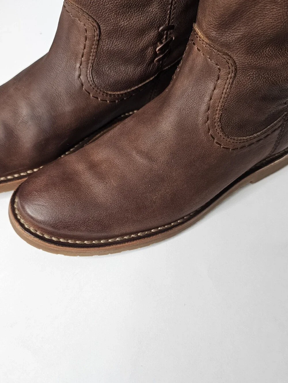 Frye Celia X Stitch Pullon Leather Boots 8